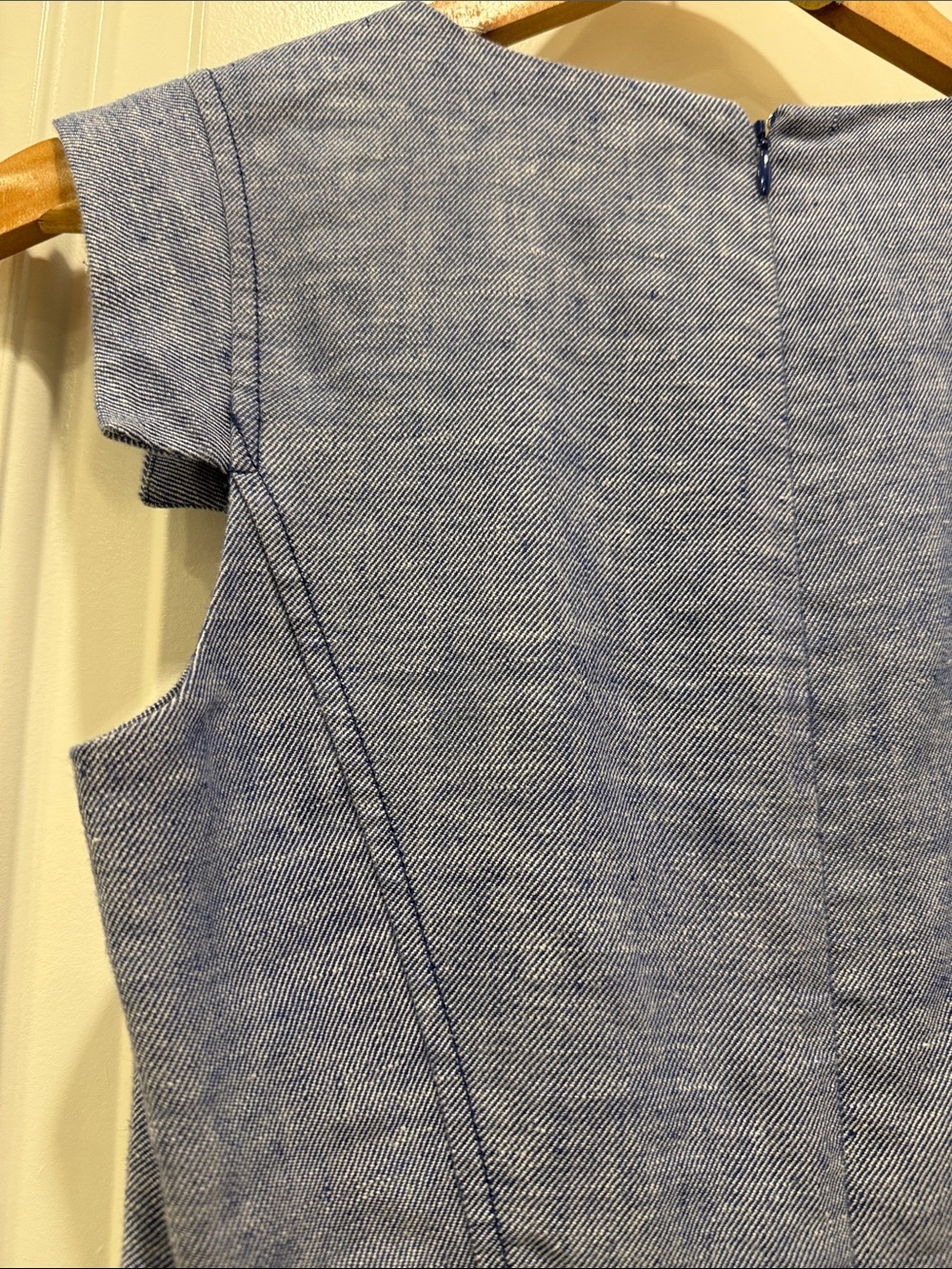 J. Crew Chambray Blue Sleeveless Midi Dress - Picture 5 of 10